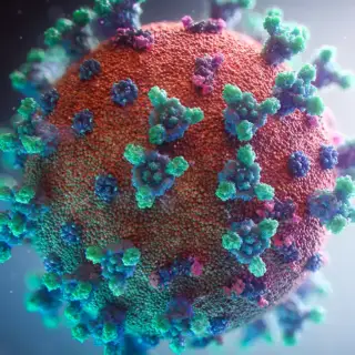 A 3D model of a virus.