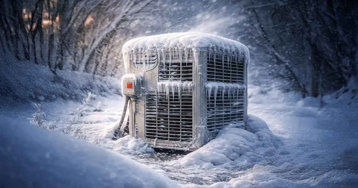 A furnace is frozen solid during extreme Arkansas winter.