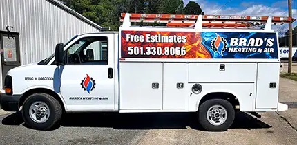 The service truck, equipped with AC repair equipment for Jacksonville AR